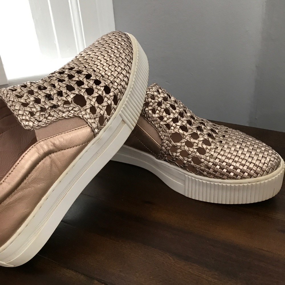 Rose gold Halogen leather platform sneaker